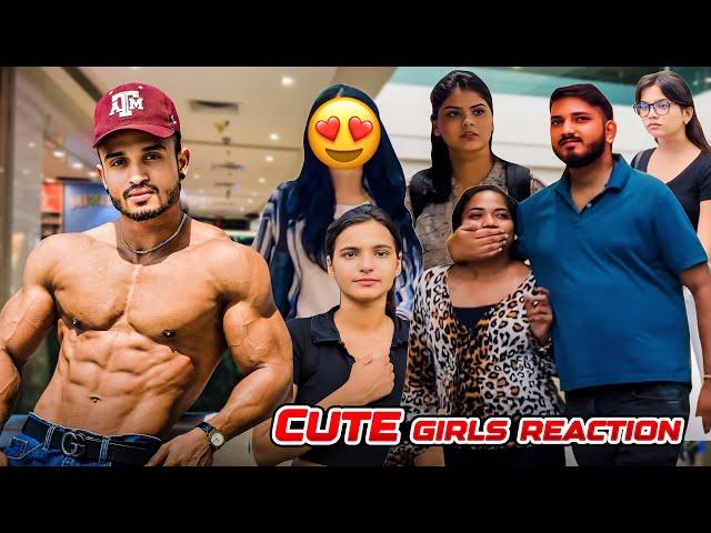 WHEN BODYBUILDER ENTER A MALL CUTE GIRLS REACTION / PART 2/ MUMBAI