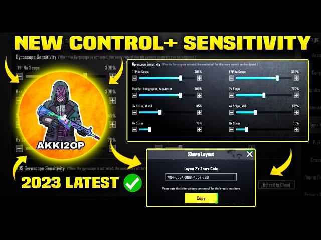 Akki2op GAMING New Sensitivity Code (2023) & Akki2op New Control code Bgmi | Akki2op Sensitivity