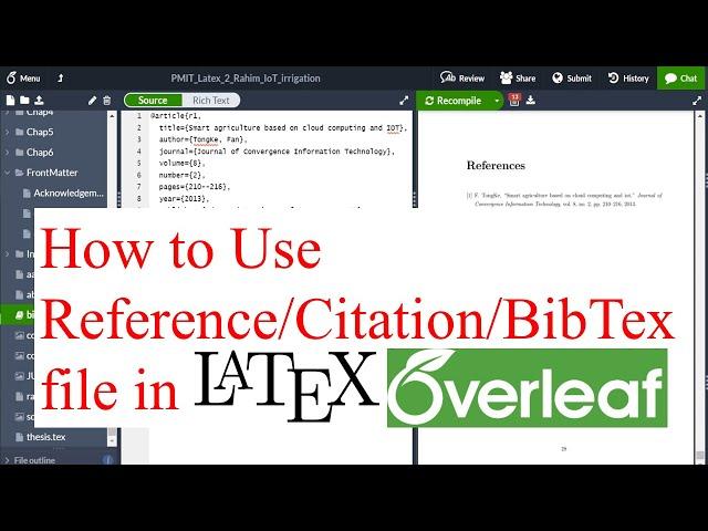 How to Use Reference, Citation and BibTex in LaTex, Overleaf, ShareLatex | Tajim