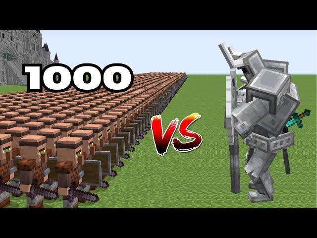 1000 Guard Villagers vs Ferrous Wroughtnaut | Minecraft Mob Battle