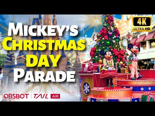 Mickeys Christmas Day Parade From The Magic Kingdom in Disney World | Filmed with OBSBOT TailAir 4K