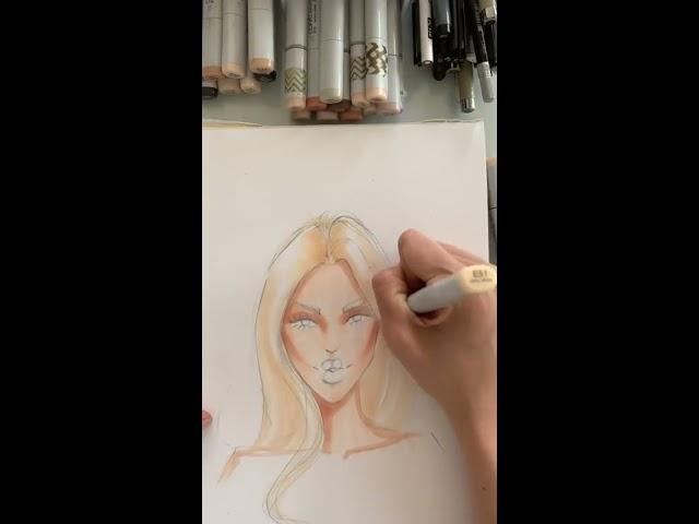 Fashion Illustration Tutorial: Sketching Fashion Faces with Markers