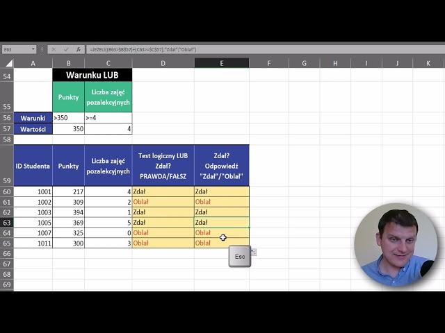 Excel - Zamiana ORAZ i LUB na operacje matematyczne Formuły Tablicowe | Kurs Excel SuperHero 4.10