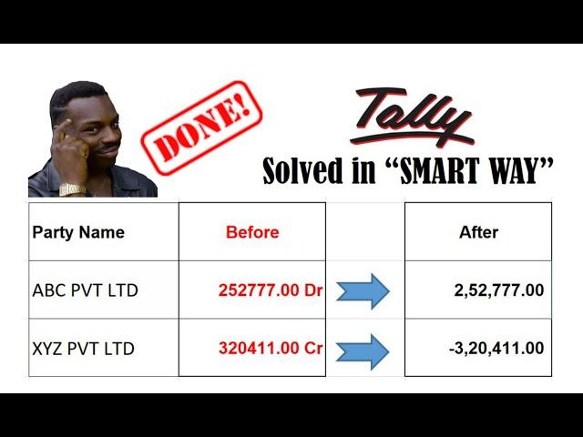 Tally Dr/Cr Problem on Exported Excel Solved  (Hindi)