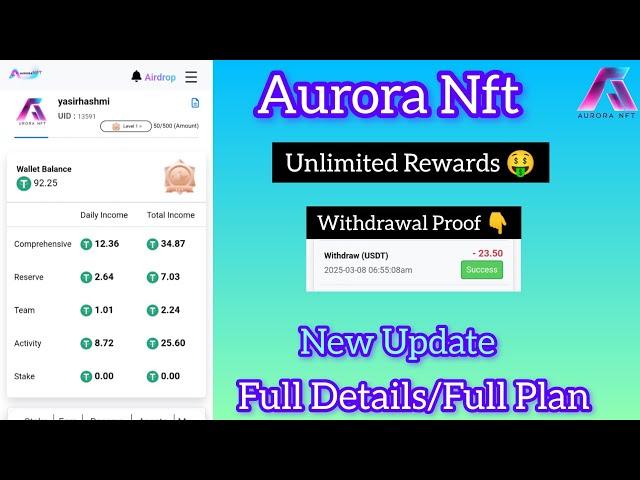 Aurora Nft, Treasure Nft Today Update, Aurora Nft Withdrawal, Aurora Nft Full Plan, Aurora Nft App