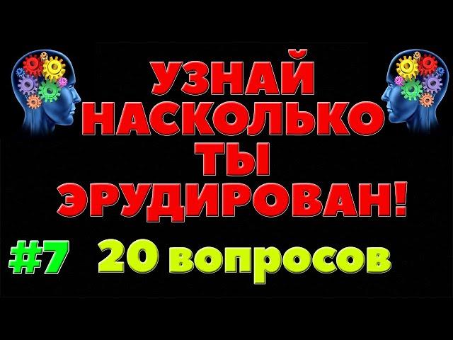 УЗНАЙ НАСКОЛЬКО ТЫ ЭРУДИРОВАН (ТЕСТ) - выпуск 7