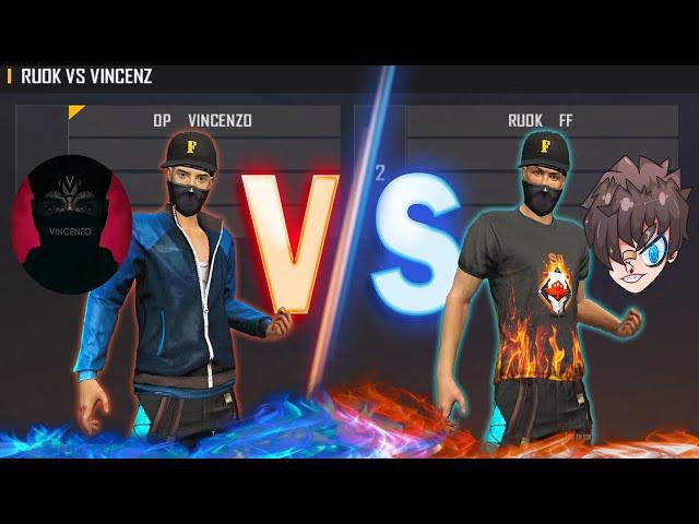 RUOK FF VS VINCENZO | 1V1 CLASH LEGEND ROOM - تحدي الاساطير بين ريوك و فينسينزو