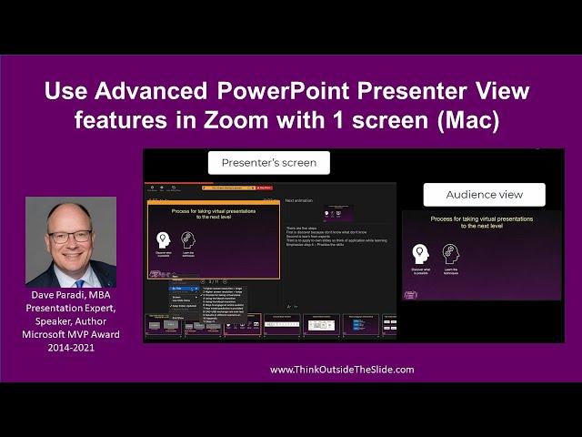 Use Advanced PowerPoint Presenter View features in Zoom with 1 screen (Mac)