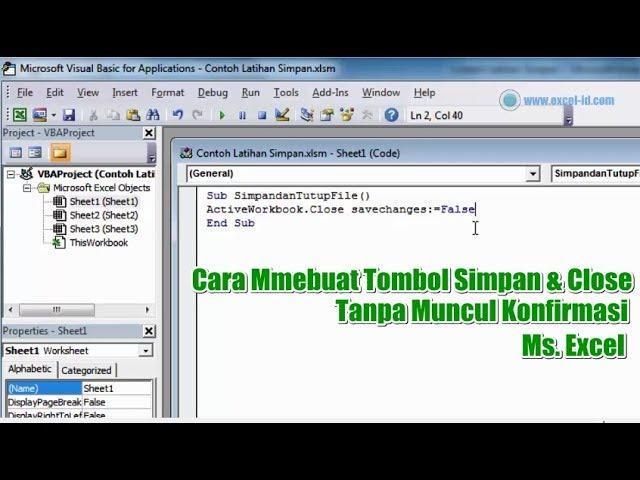 Cara Membuat Tombol Simpan dan Close VBA Excel