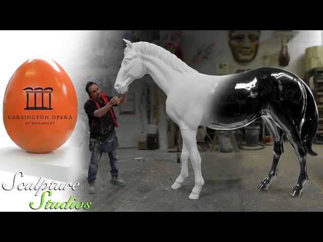 Giant Horse & Egg Theatre Props - Amadigi - Garsington Opera by Sculpture Studios
