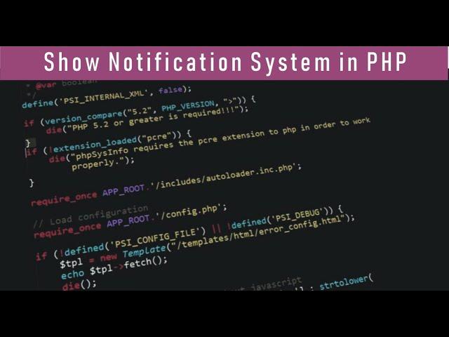 Show Notification System in PHP