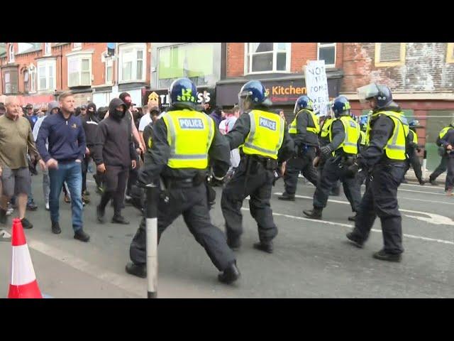 Right-wing protesters clash with police in Middlesbrough, north England | AFP