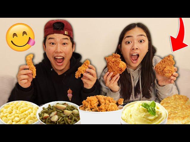 Our First Time Trying Southern Fried Chicken | Zach & Tee Mukbang