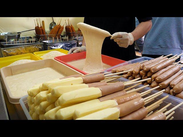 Korean Street Food, people waiting in line!