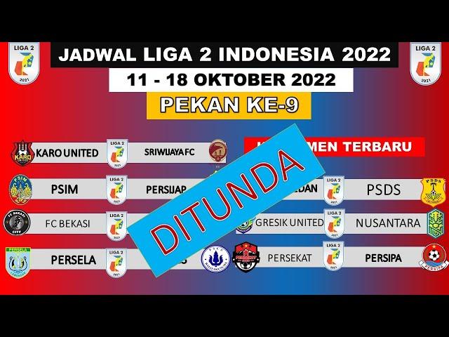 Jadwal Liga 2 2022, PSMS, Persipura, Persijap, PSIM, Persekat, Persela, Persipa, PSKC, Sriwijaya FC.