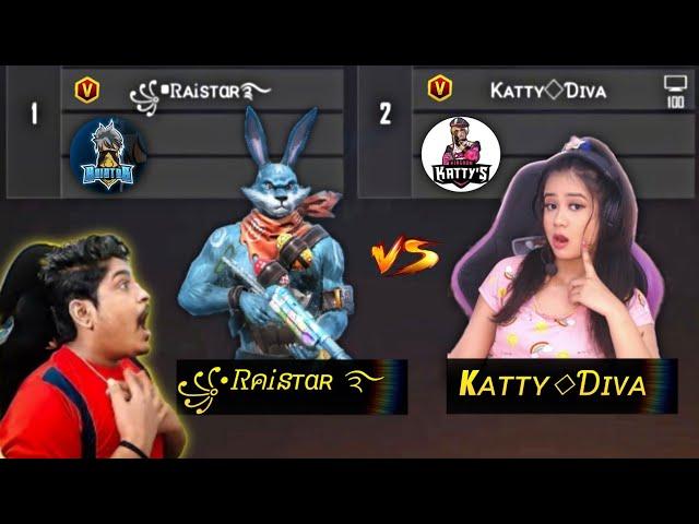 RAISTAR VS KATTY DIVA || CUTE V BADGE GIRL YOUTUBER CHALLENGE RAISTAR ON GYANGAMING LIVE STREAM