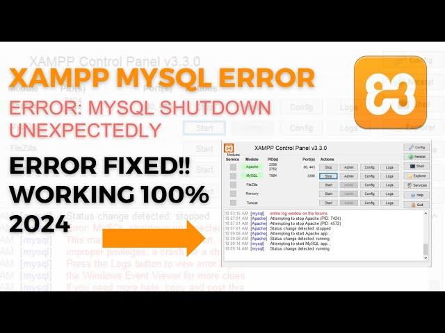 Xampp Error:MySQL Shutdown Unexpectedly | Fixed | Tamil