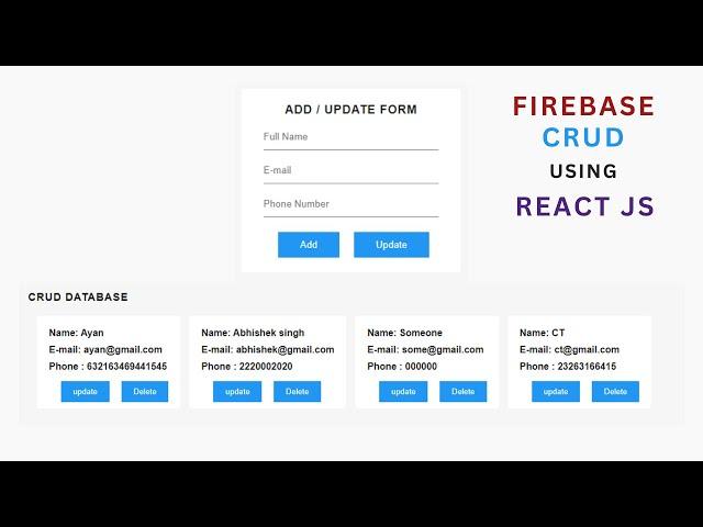 How To Create React CRUD App Using Firebase Firestore Database | reat crud operation #reactjs