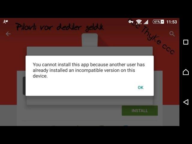 [Solved] You cannot install this app because another user has already...