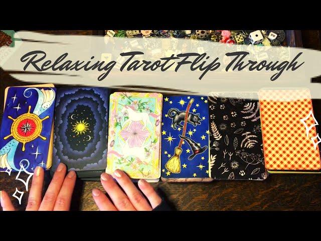 Relaxing/ASMR Tarot Deck/Charm Flip Through