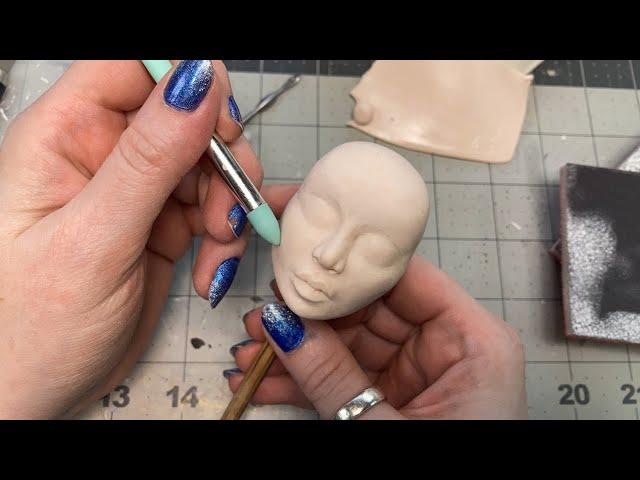 The Process of Sculpting a 2" Doll Head Out of Polymer Clay