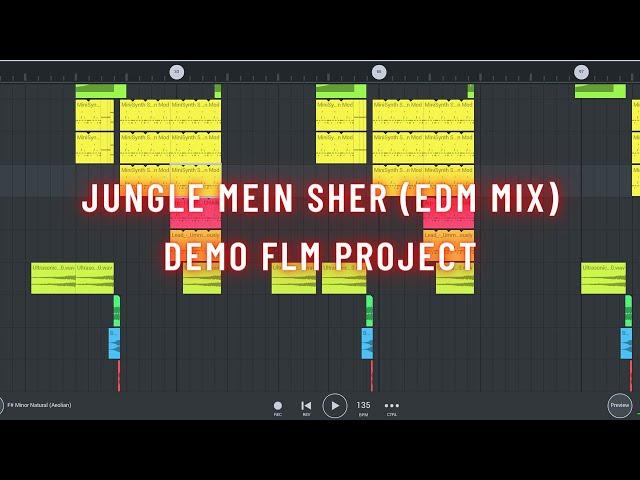 Jungle Mein Sher Bagon Mein Mor ( EDM MIX) Demo Flm Project Preview | Fl studio mobile Remix