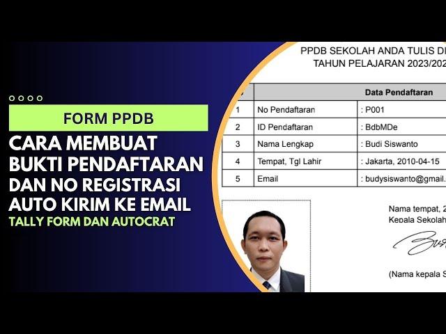 Auto Kirim ke Email Nomor dan Bukti Pendaftaran PPDB Dilengkapi Foto