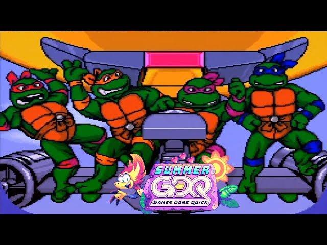 Teenage Mutant Ninja Turtles IV: Turtles In Time by GeneralAndrews and Dospostmann in 21:55 SGDQ2019