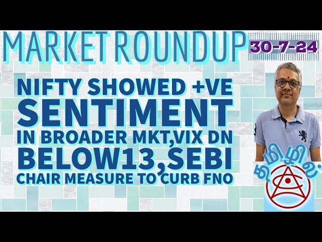 #stockmarket #Nifty showd +ve Sentiment in broader mkt,vix dn below13,Sebi chair measure to curb FNO