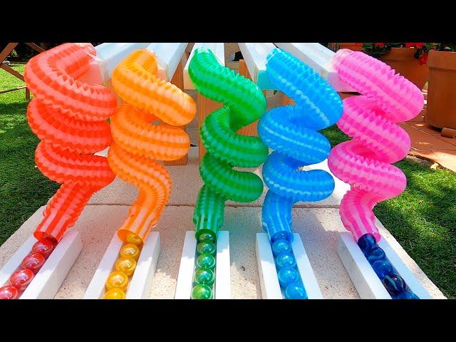 Marble Run Race ASMR Colorful Pop Tubes