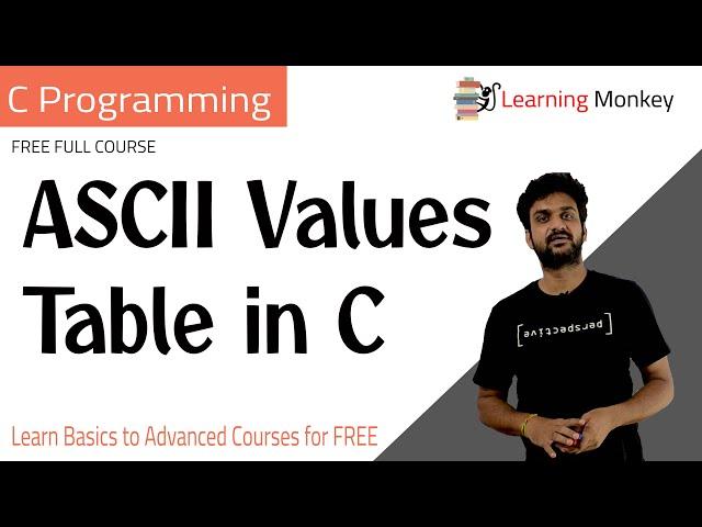 ASCII Values Table in C || Lesson 28.2 || C Programming || Learning Monkey ||