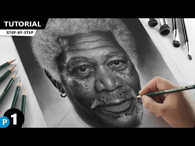 Drawing Morgan freeman | Portrait Tutorial for BEGINNERS