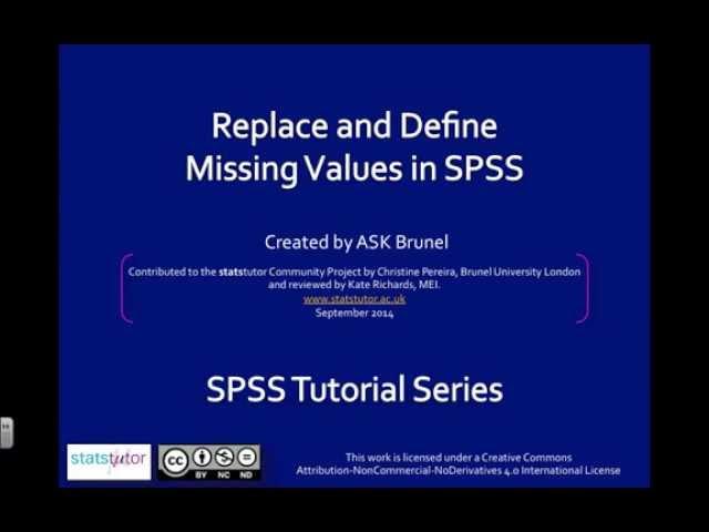 Code and define missing values in SPSS