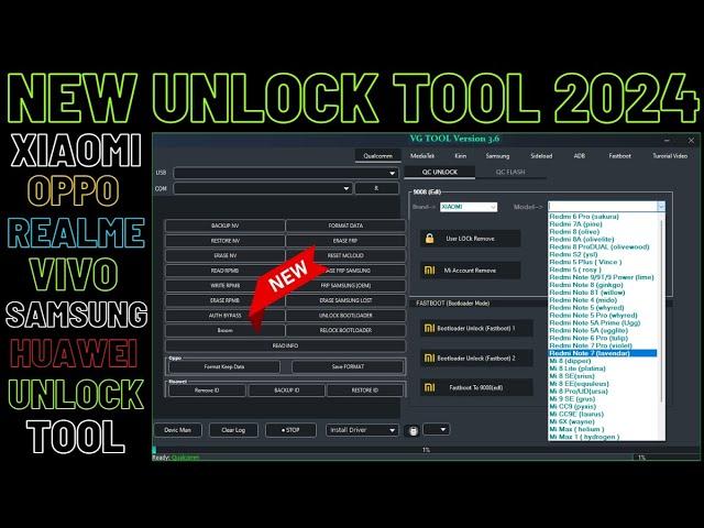 VG Tool 2024,Oppo Vivo Xiaomi Mi Account Frp Unlock Pattern Pin Unlock Tool,Samsung Frp Unlock 2024