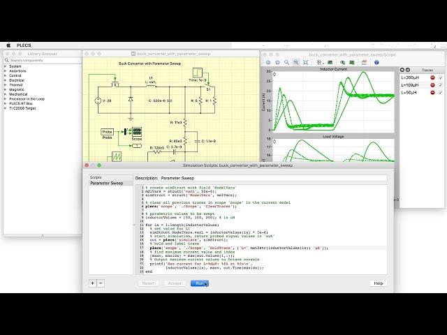 Buck Converter with Parameter Sweep