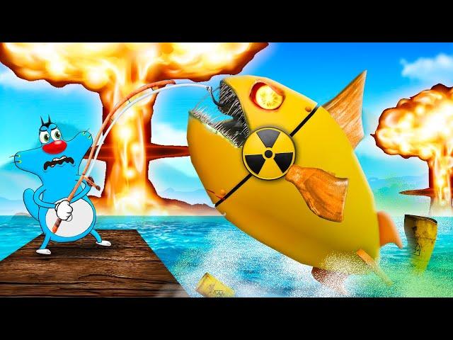 Roblox Oggy Caught A Mythical Nuclear Fish In Fishing Go With Jack