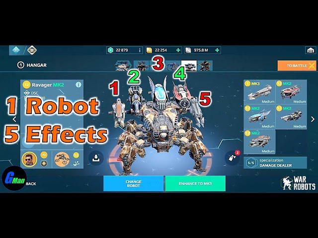 5 Different Weapon Ravager | WR - War Robots