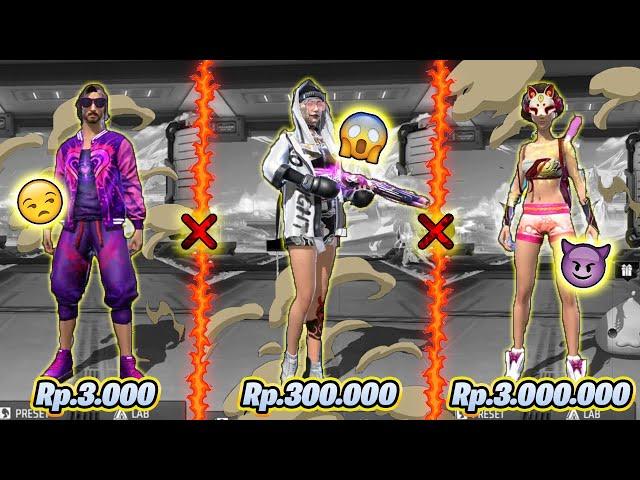 REVIEW AKUN FF 3RIBU VS 300K VS 3JUTA !!