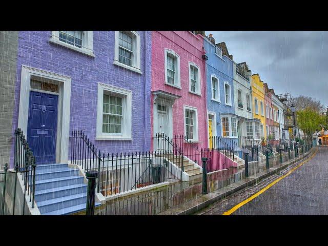 Rainy London Spring Walk 2024 ️ Belgravia, Chelsea, Knightsbridge & South Kensington  4K HDR