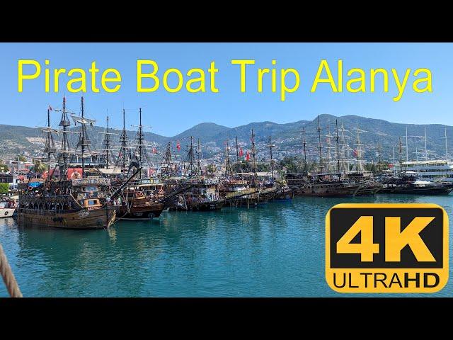 Pirate Boat Trip Excursion Alanya Turkey. Grand Troy's Ship.