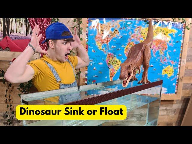 JESSE DOES A BLIPPI SINK OR FLOAT VIDEO WITH DINOSAUR EXTRAVAGANZA - EDUCATIONAL VIDEOS FOR KIDS