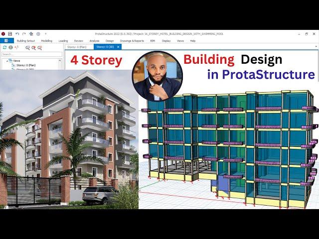 Design of 4 Storey RCC Building having a Basement Floor with Different Ground Level - PART 4