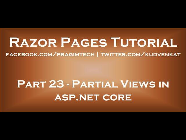 Partial views in asp net core