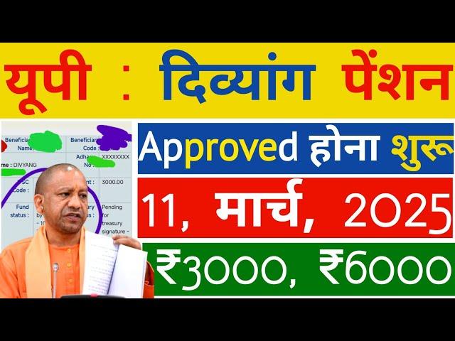 आज, 11, मार्च 2025 दिव्यांग पेंशन |   Approved  होना शुरू | UP January, February March 2025 Pension