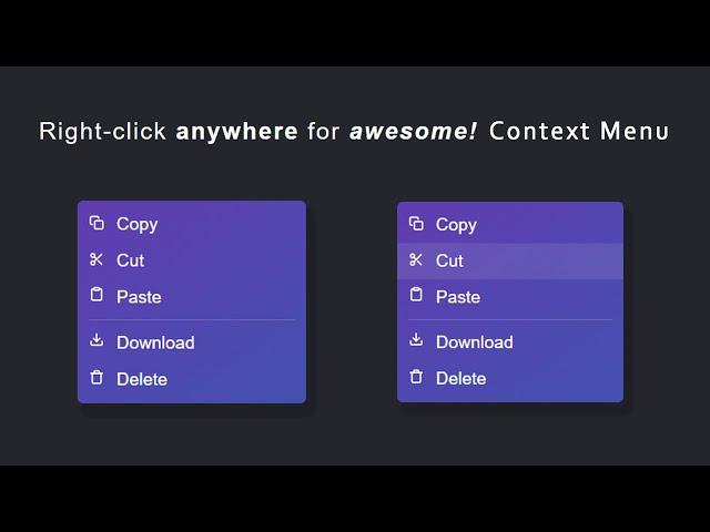 Custom Right Click Context Menu in HTML CSS & JavaScript