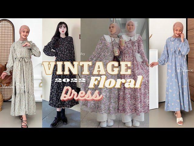 SHOPEE HAUL DRESS FLORAL YANG VINTAGE LOOK DAN KOREAN STYLE UNTUK OOTD KEKINIAN 