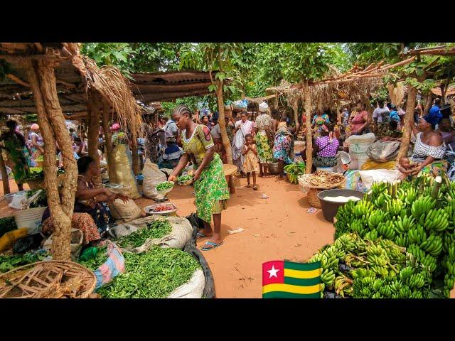 Biggest Rural African trade by barter market in Togoville  west Africa 