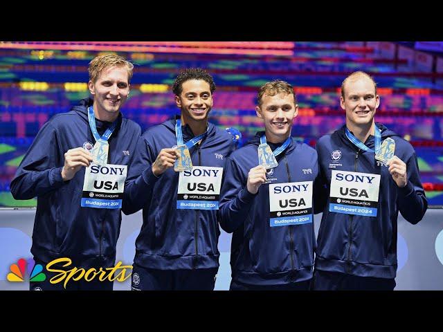 TWO WORLD RECORDS IN ONE RACE! Hobson, Team USA make history in 4x200 relay at Worlds | NBC Sports