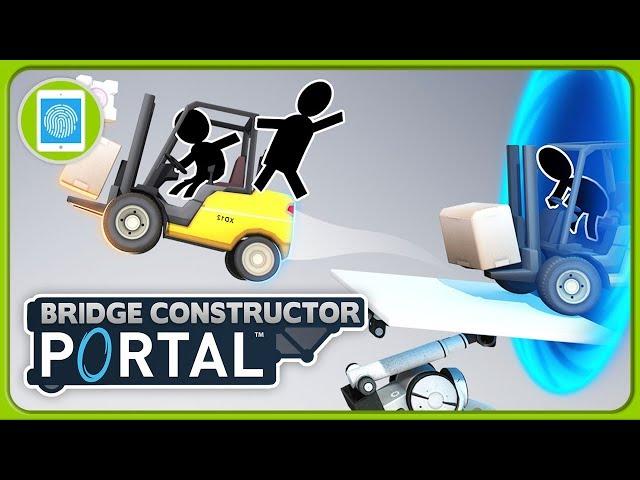 Building bridges through portals in a puzzle Bridge Constructor Portal by Headup Games