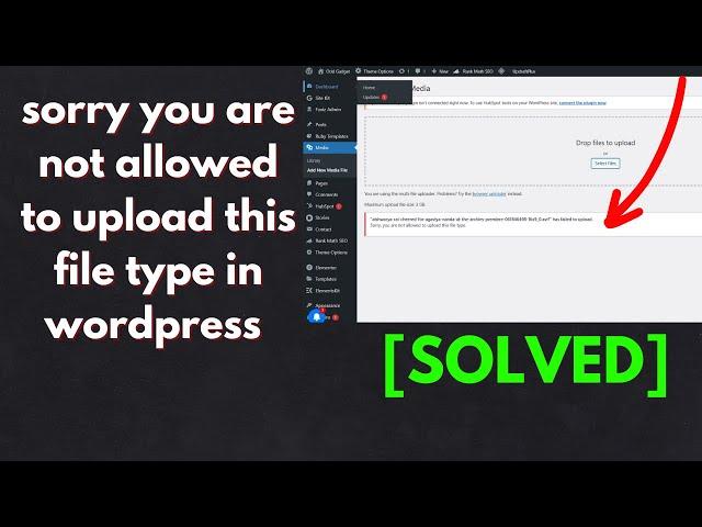 [SOLVED] Sorry you are not allowed to upload this file type in WordPress media library